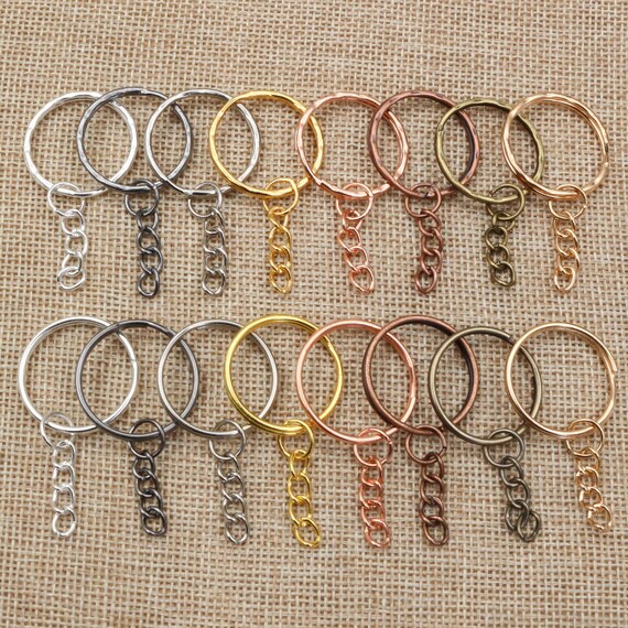 20pcs Key Ring Key Chain Round Split Keyfob Keyrings With Jump