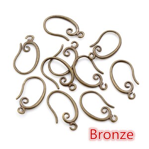 10 pezzi 5pair 19x11mm Alta Qualità Classic 8 colori placcato ottone francese Orecchini Ganci Impostazioni del filo Impostazioni di base Tutta la vendita Bronze