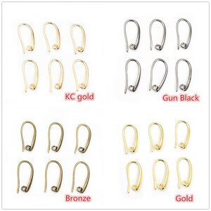 20x11mm 10pcs High Quality 5 Colors Plated Brass French Earring Hooks Wire Earrings Clasps Settings Base Settings Whole Sale image 3