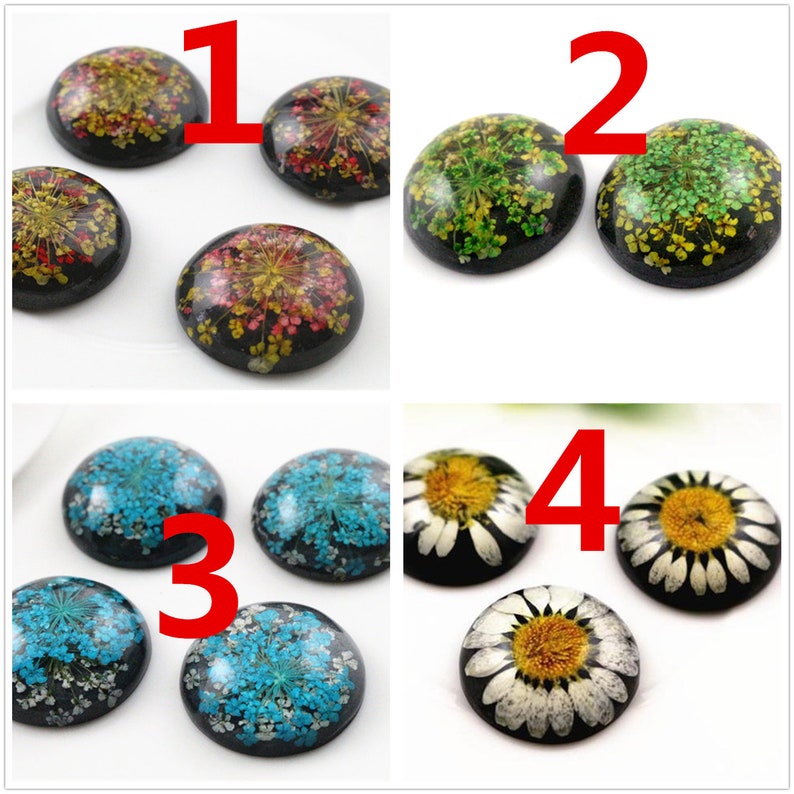 25mm 10pcs Resin Flower Cabochons image 2