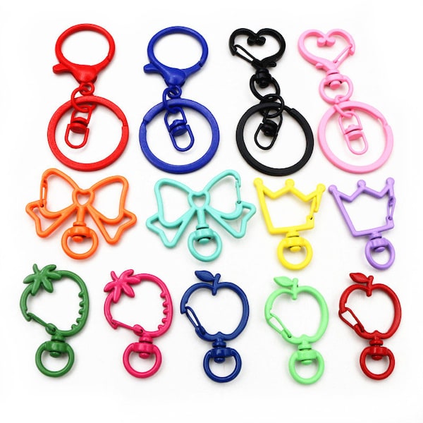 10pcs Random Mix Snap Hook Trigger Clips Buckles For Keychain Lobster Clasp Hooks Key Ring Clasp DIY Jewelry Making Supplies