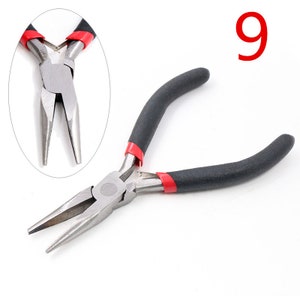 1 Piece Stainless Steel Needle Nose Pliers Jewelry Making Hand Tool Black 9