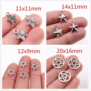 20 / 50pcs Star Spoon Fork Pendentif Charm Antique Argent Plaqué Métal Charms DIY Bijoux Fabrication Accessoires image 2