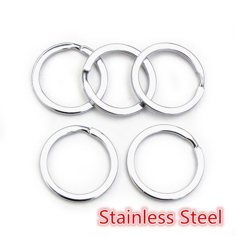 20 teile / los 25mm Schlüsselring Schlüsselanhänger Rhodium Bronze 9 Farben Überzogene Schleife Ring Keychain Schlüsselringe Großhandel DIY Schmuckzubehör Stainless Steel