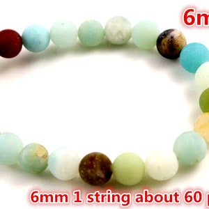 4mm 6mm 8mm 10mm Matt Natural Amazonite stone abalorios bosque perlas redondas para joyería de fabricación al por mayor y al por menor imagen 3