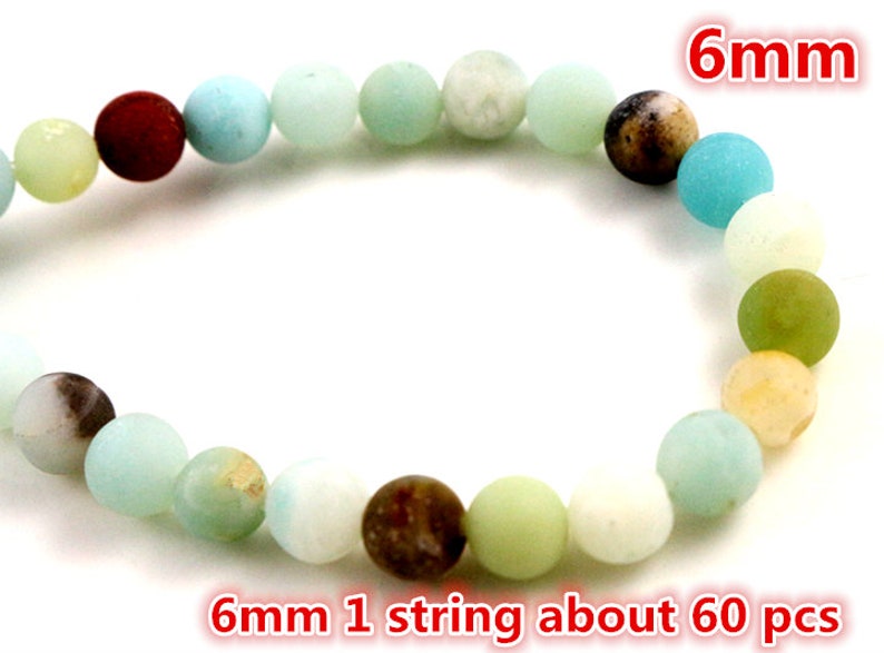 4mm 6mm 8mm 10mm Matt Natural Amazonite stone abalorios bosque perlas redondas para joyería de fabricación al por mayor y al por menor imagen 3