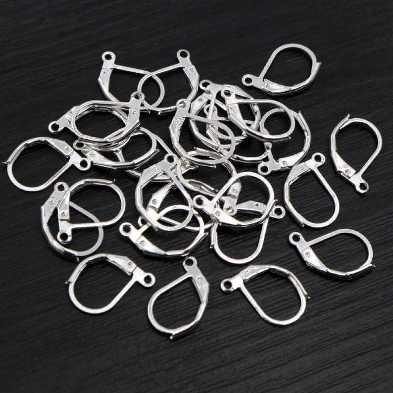 1510mm 50pcs High Quality 6 Colors Plated Brass French Earring Hooks Wire Settings Base Settings Whole Sale image 9