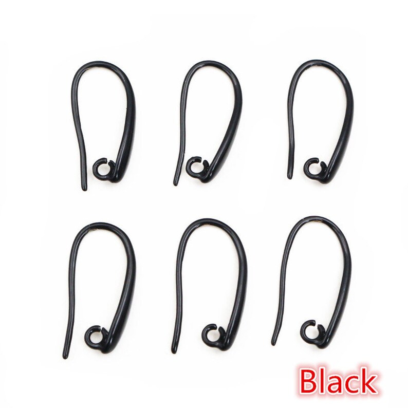 20x11mm 10pcs High Quality 5 Colors Plated Brass French Earring Hooks Wire Earrings Clasps Settings Base Settings Whole Sale Black
