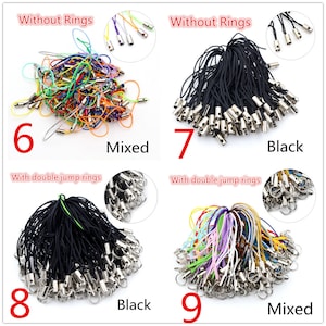 100pcs Lanyard Lariat Strap Cords Lobster Clasp Rope Keychains Hooks ...