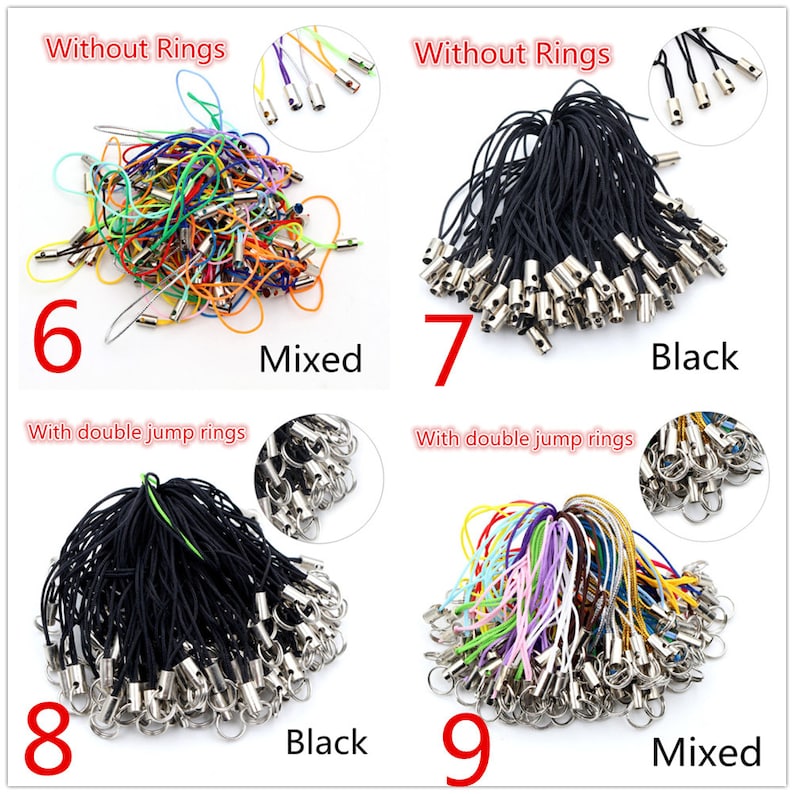 100pcs Cordón Lariat Correa Cordones De Langosta Cierre Cuerda Llaveros Ganchos Juego Móvil Amuletos Llavero Bolsa Accesorios Llavero Anillo imagen 4