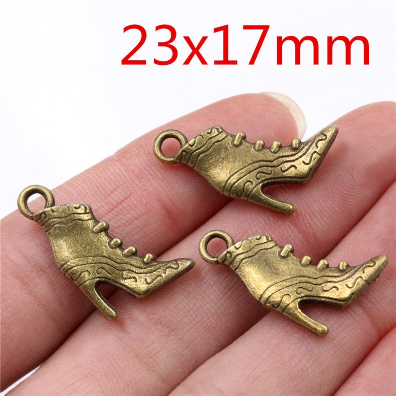 40/20/50/30pcs Antique Bronze Buttons/Flower/Moon Charm Pendant for DIY Jewelry Making image 4