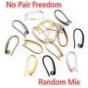 20x11mm 10pcs High Quality 5 Colors Plated Brass French Earring Hooks Wire Earrings Clasps Settings Base Settings Whole Sale Mixed