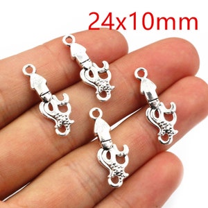30/12/10/15pcs Antique Silver Shell Charm Pendant for Jewelry Making image 6