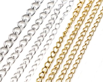 5 Meters/Lot No fade Stainless Steel Gold Plated Necklace Chains Bulk For DIY Jewelry Findings Making Materials Handmade Supplies