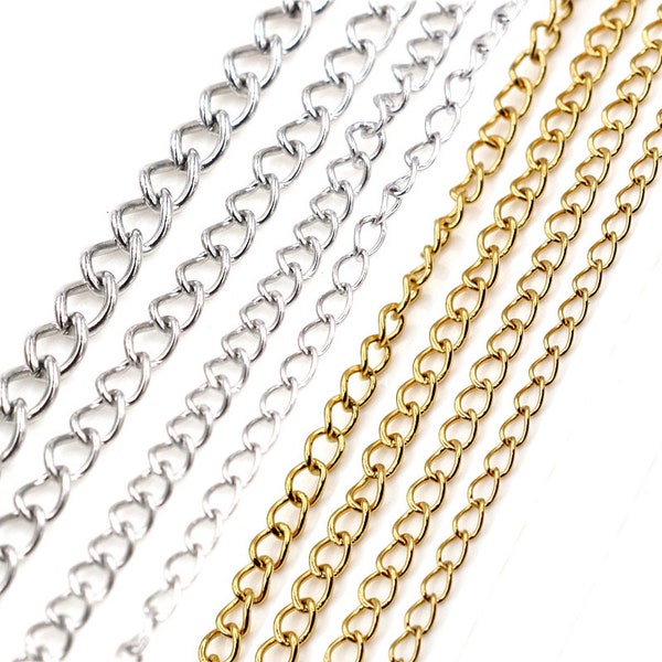 5 Meters/Lot No fade Stainless Steel Gold Plated Necklace Chains Bulk For DIY Jewelry Findings Making Materials Handmade Supplies