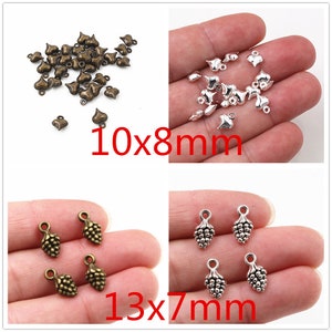 30/50/40pcs Antique Silver and Bronze Plated Heart Handmade Charms Pendant:DIY for bracelet necklace image 4