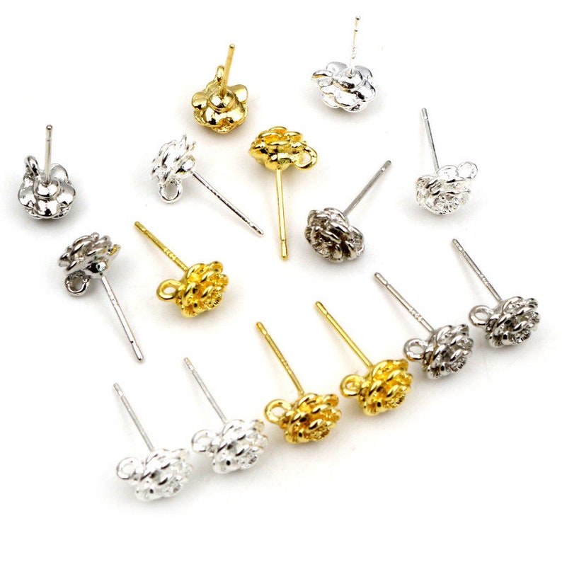 10pcs 5pairs 9 6mm Or Brillant Argent Plaqué Oreilles Crochets Boucle dOreille Fil pour Femmes Faites à la Main Mode Bijoux Boucles dOreilles image 2