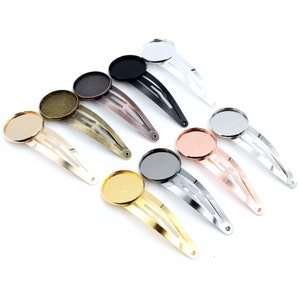 10pcs 12mm 16mm 18mm 20mm High Quality Classic 8 Colors Plated Copper Material Hairpin Hair Clips Hairpin Base Setting Cabochon Cameo base immagine 2