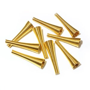 15pcs Metal Spring Funnel Shape Spacer Beads Caps DIY Beading Supplies Cone Spring Coil End caps For Jewelry Makings Accessories Gold