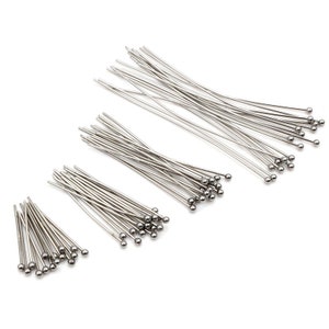 No Fade 100pcs/Lot 20-70 mm 316 Stainless Steel Ball Pins Findings Ball Head Pins For Jewelry Making DIY Supplies Accessories