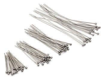 No Fade 100pcs/Lot 20-70 mm 316 Stainless Steel Ball Pins Findings Ball Head Pins For Jewelry Making DIY Supplies Accessories