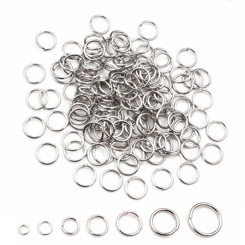 200 stks/partij 3-10mm Rvs Goud Kleur DIY Sieraden Bevindingen Open Ringetjes & Split Ring voor sieraden maken Steel Color