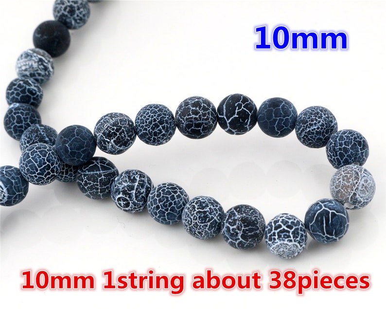 4mm 6mm 8mm 10mm Natural Volcanic Stone Navy perles blanches en pierre ronde pour les bijoux faisant gros et détail image 5