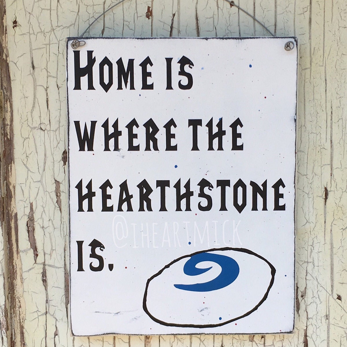 World of Warcraft Inspired Home is Where the Hearthstone is 5.5 X 7 Inch Painted Wood Sign -small Wood Sign - Small Wood Sign - Etsy