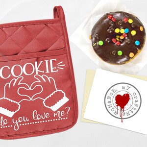 Cookie, Do You Love Me?  -  Pocket Pot Holder - Available in Black, Green, Red, Turquoise, Gray -  Christmas Gift - Oven Mitt