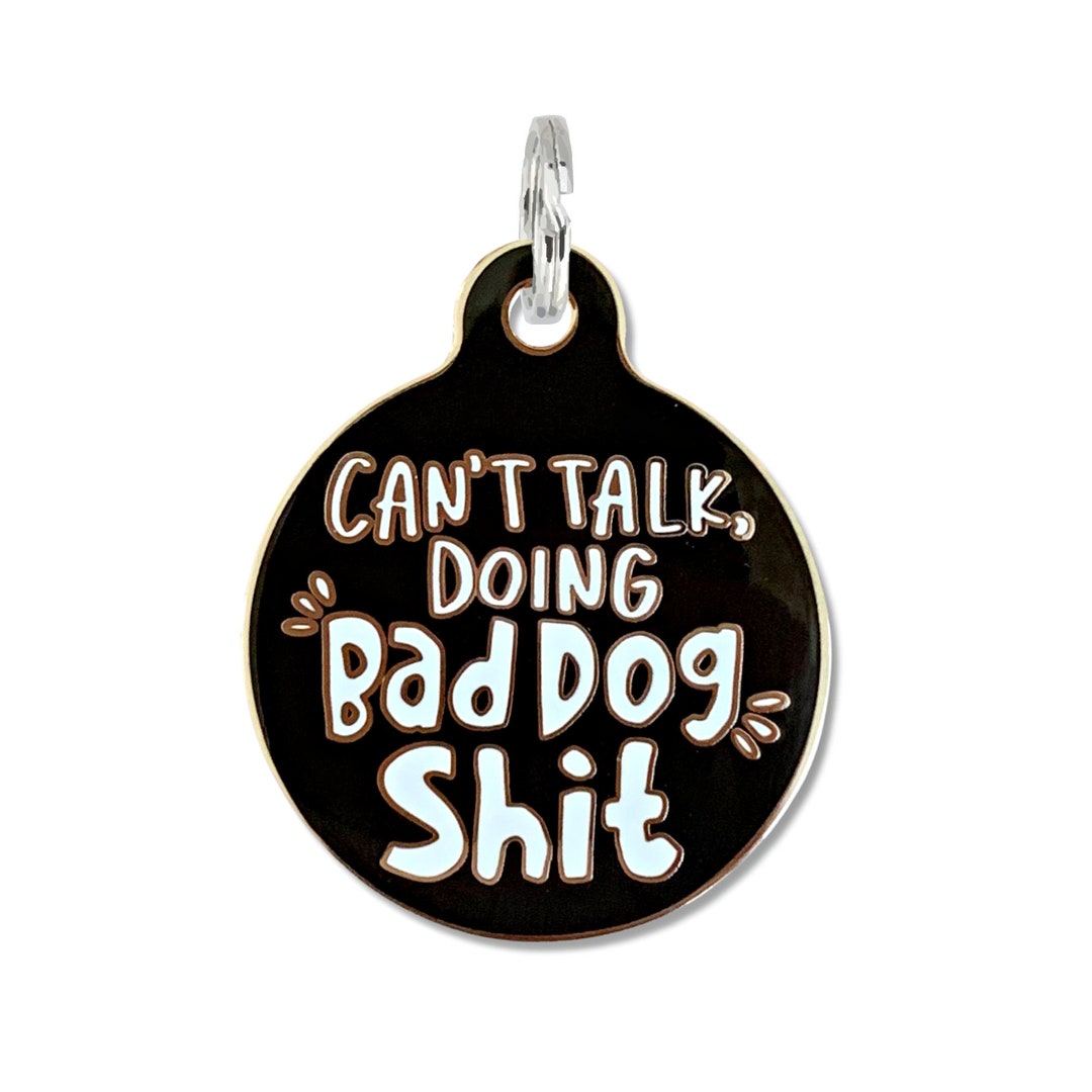 Funny Dog Tag Personalized can't Talk Doing Bad Dog Etsy
