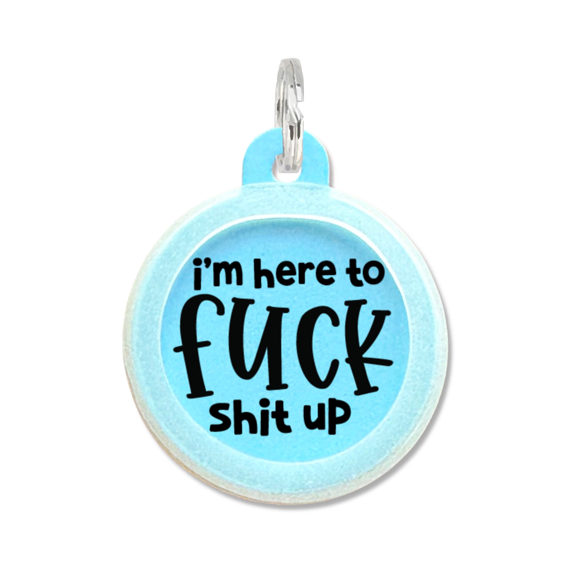Funny Bad Dog Tag for Dogs i'm Here to Fuck Shit Up Personalized Double  Sided Silent Pet Collar Name Tags for Dogs -  Israel