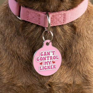 Lustige Namensmarke für Hunde - "Can't Control My Licker" Bild 4