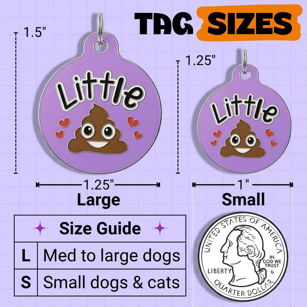 Raspberry Dog Tag Funny Dog Tag for Dogs & Cats - Purple Enamel Pet ID Charm -
