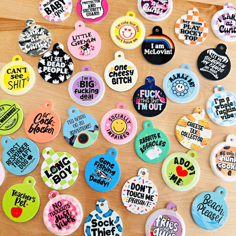 Customizable Dog ID Tag, Double Sided Silent Dog Tag, Personalized Pet