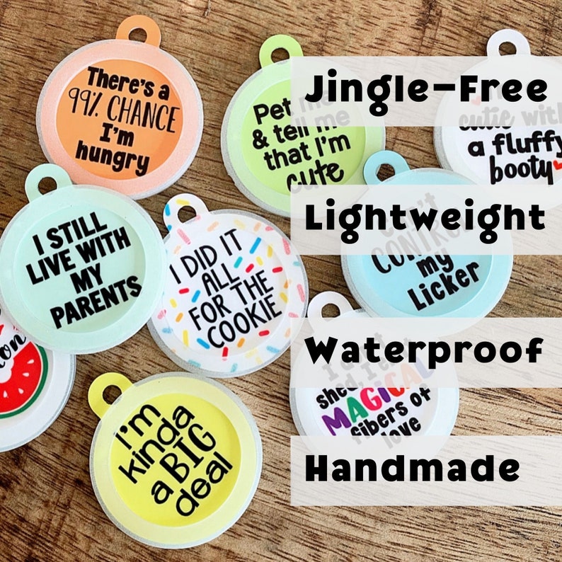 Customizable Dog ID Tag, Double Sided Silent Dog Tag, Personalized Pet