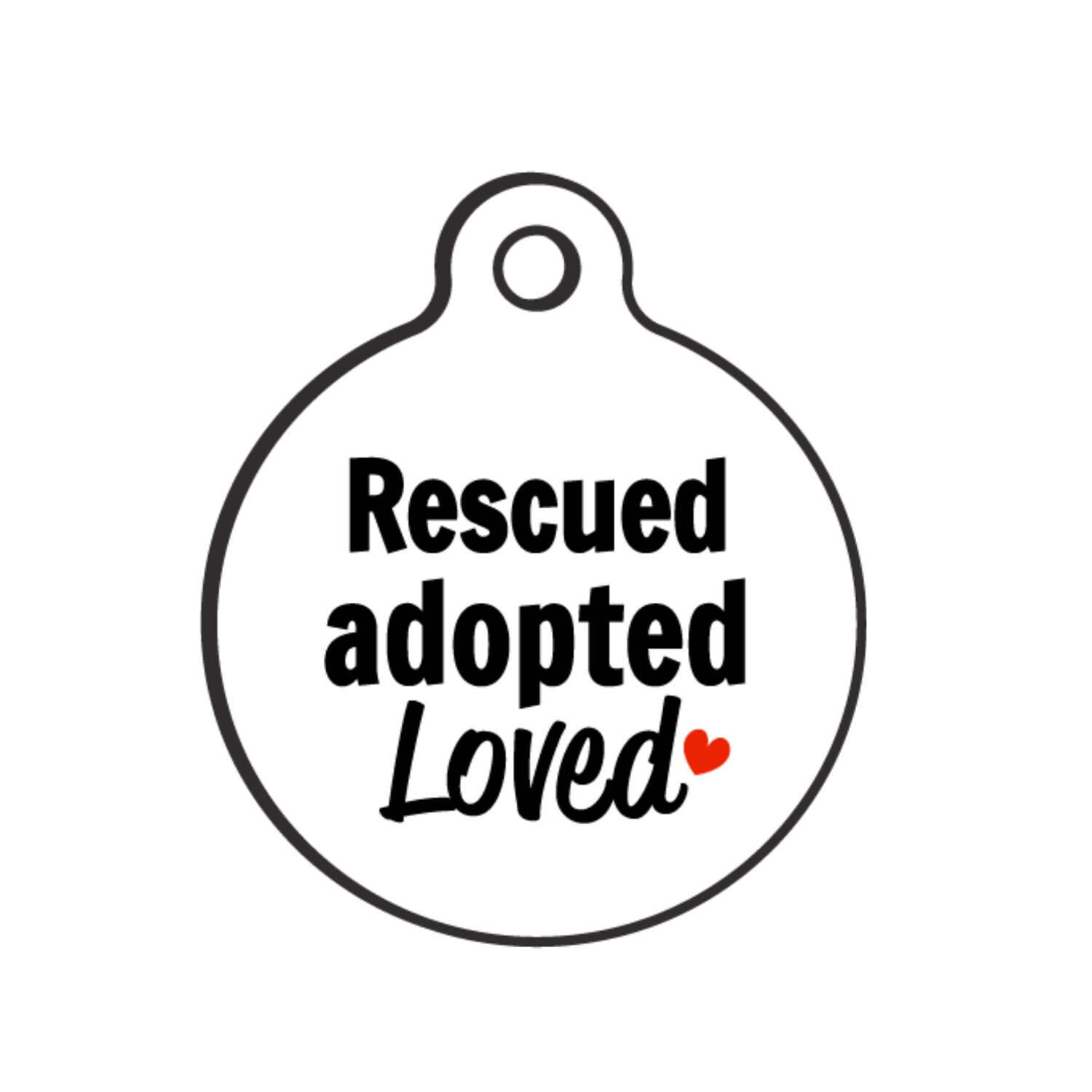 Rescue Dog Personalized Metal Pet ID Tag Rescued Adopted