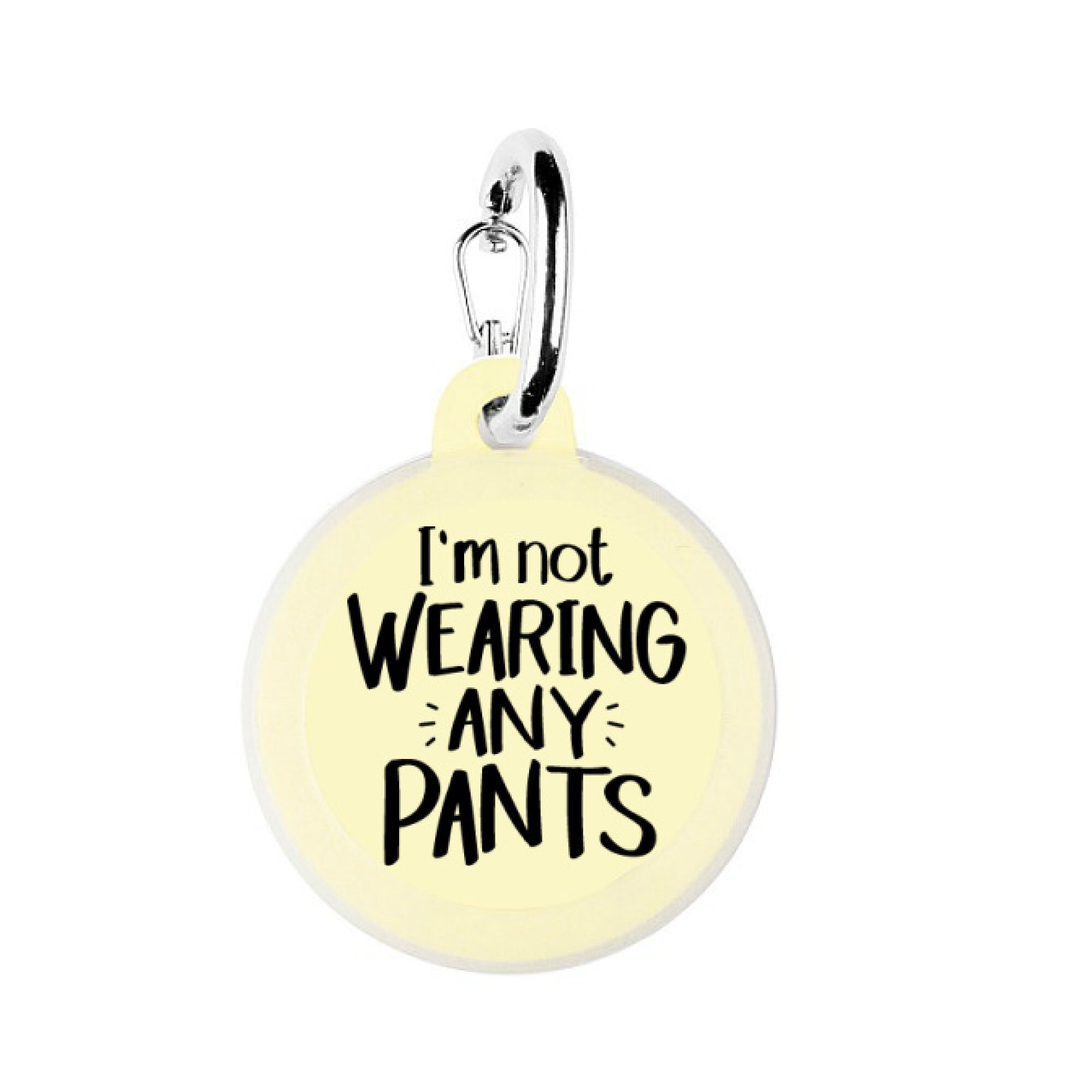 Funny Pet ID Dog Collar Tag "I'm Not Wearing Any Pants"…