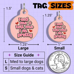 Girl Dog Tag Personalized "Feed Me & Tell Me I'm Pretty" Custom Engraved Pet ID image 7