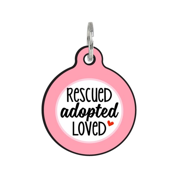 Personalized Rescue Dog ID Pet Tag Rescued Adopted Etsy