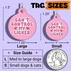 Lustige Namensmarke für Hunde - "Can't Control My Licker" Bild 6