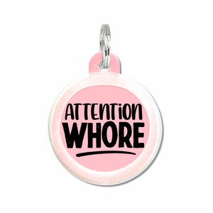 Girl Funny Dog Tags for Dogs attention Whore Custom Personalized Double