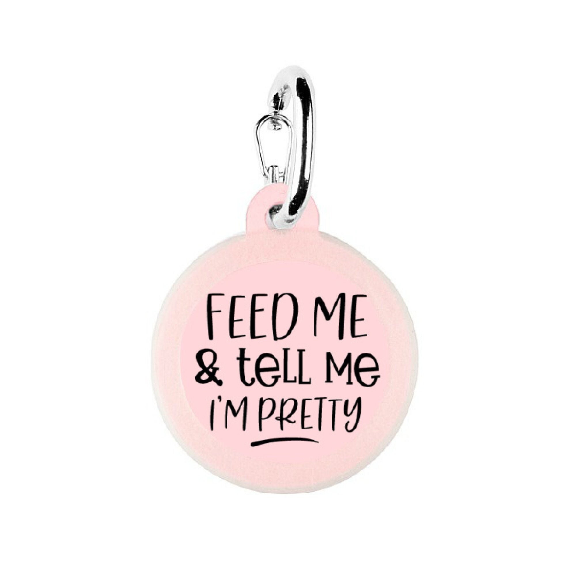 Girl Dog ID Silent Glow in the Dark Pet Collar Name Tags - Feed Me an…