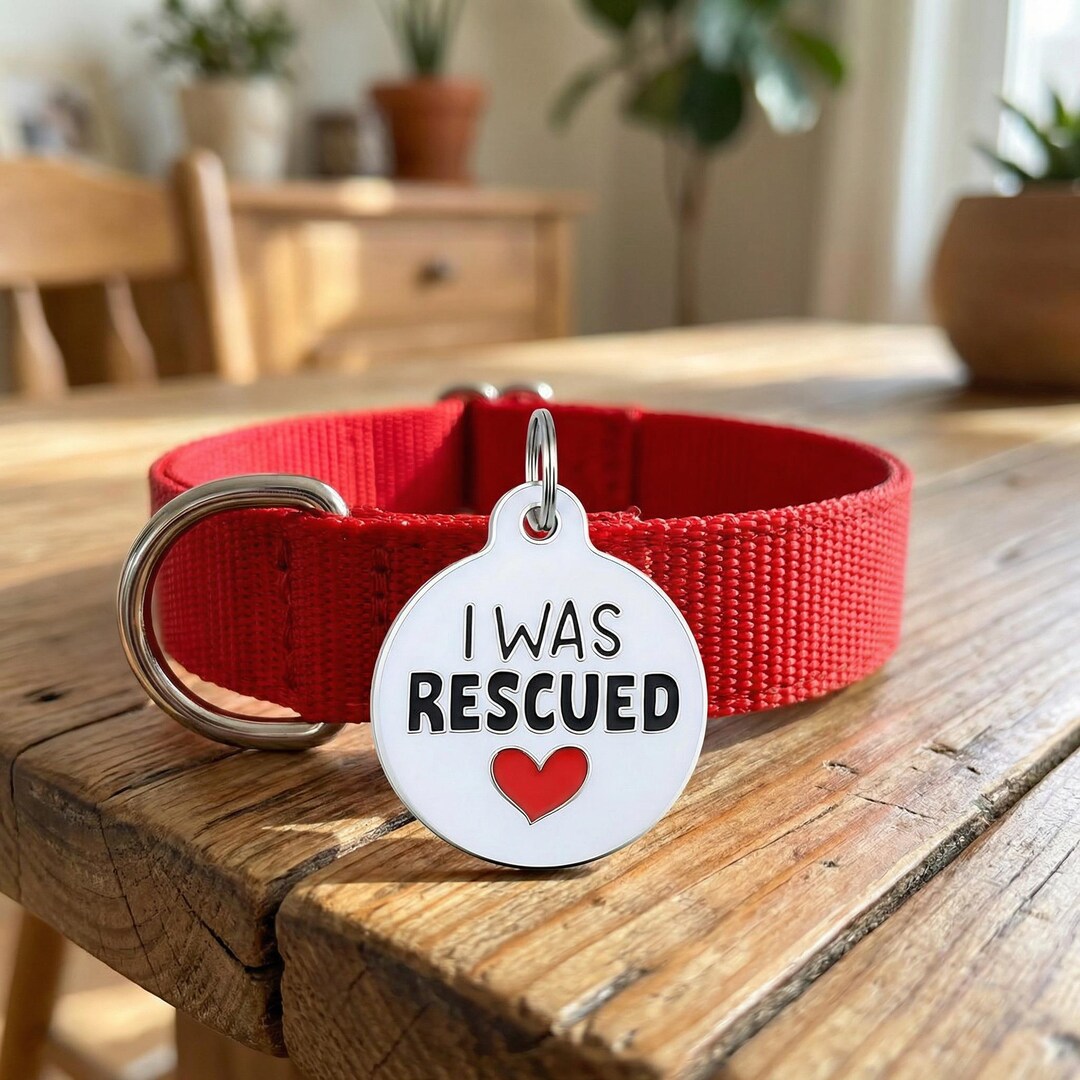 I Was Rescued Engraved Pet ID Tag for Dogs and Cats - Etsy