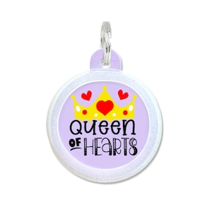 Queen of Hearts Poker Dog Tag  Personalized • Silent Double Sided Pet ID Dog Collar Charm Accessory