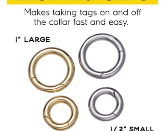 Metal Dog Tag Clip – Spring O-Ring or EZ Clip for Collar, Harness, Bag