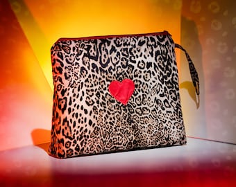Leopard Print 100% Cotton Pencil Case - Storage Bag - Clutch Bag - Mask & Wallet Gift Set - Coin Purse - Customisable Bag