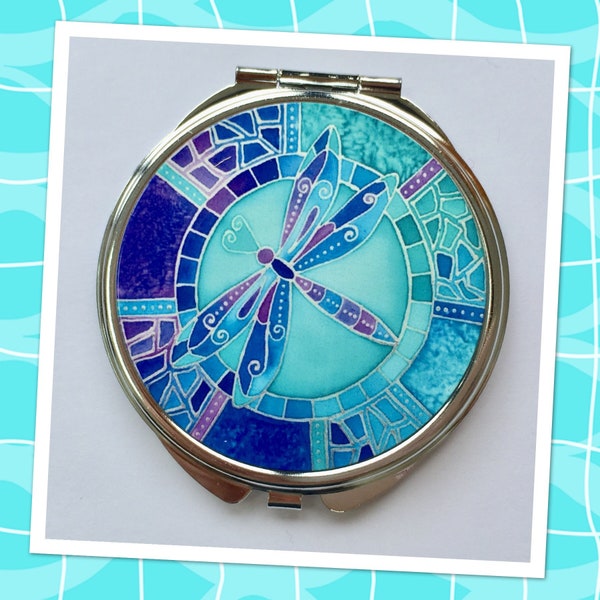 Dragonfly Compact Mirror - makeup mirror, dragonfly gifts,  ladies gifts