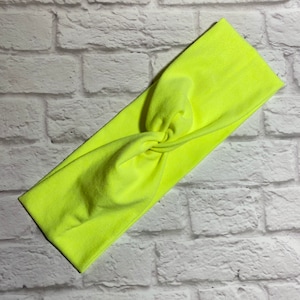 Electric Yellow - Headband - Cotton Spandex - 6 sizes