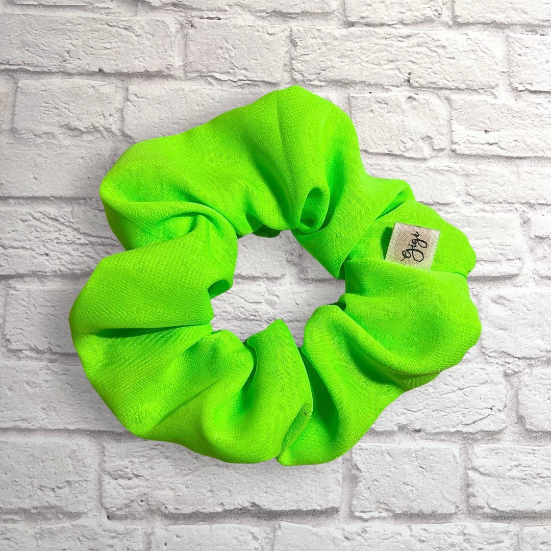 Neon Green Scrunchie - Chiffon - Etsy display picture 1