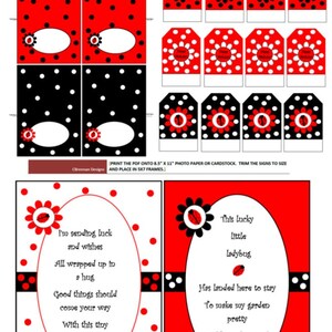 Ladybug Party Digital Printables - Instant Download - Etsy